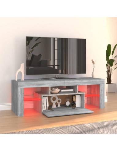 Mobile Porta TV con Luci LED Grigio Sonoma 120x35x40 cmcm