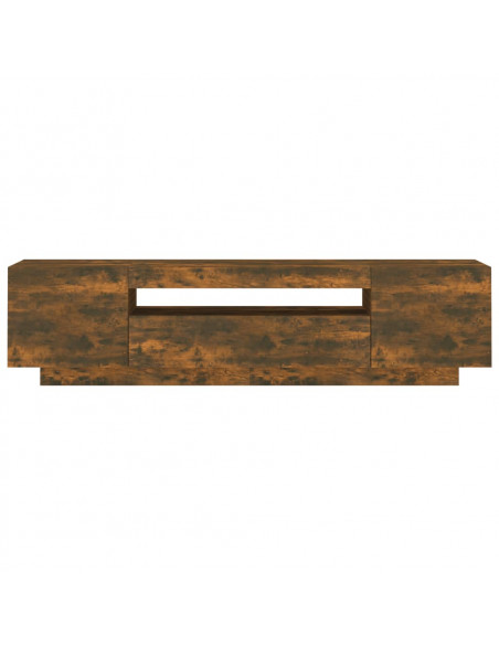Mobile Porta TV con Luci LED Rovere Fumo 160x35x40 cm