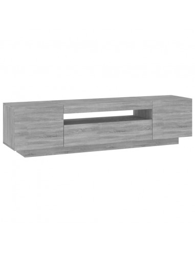 Mobile Porta TV con Luci LED Grigio Sonoma 160x35x40 cm