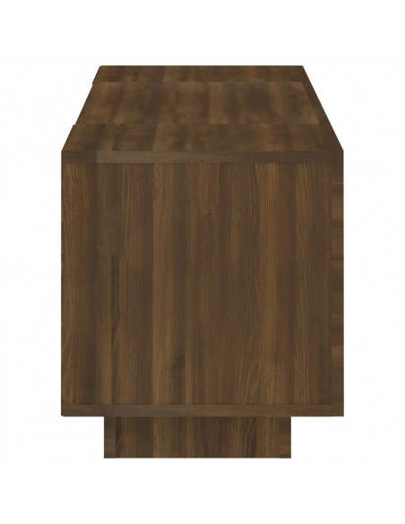 Mobile Porta TV con Luci LED Rovere Marrone 160x35x40 cm