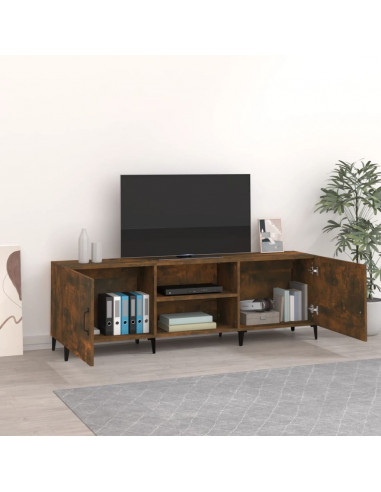 Mobile Porta TV Rovere Fumo 150x30x50 cm in Legno Multistrato