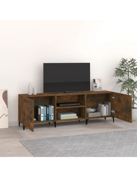 Mobile Porta TV Rovere Fumo 150x30x50 cm in Legno Multistrato