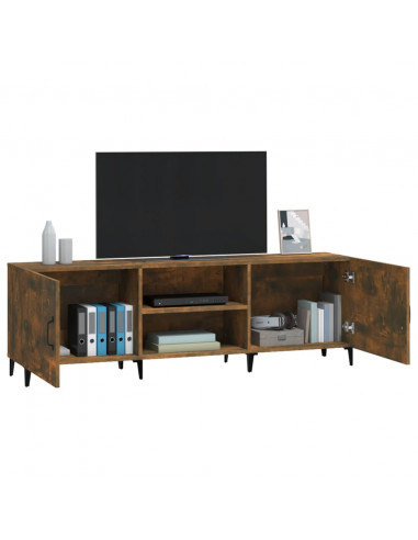 Mobile Porta TV Rovere Fumo 150x30x50 cm in Legno Multistrato