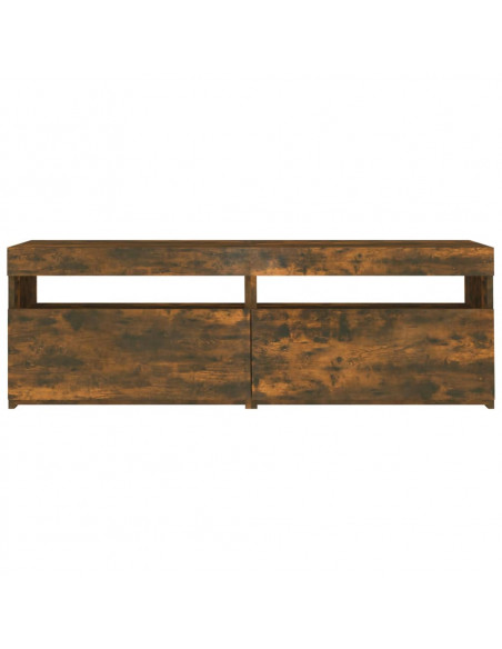 Mobile Porta TV con Luci LED Rovere Fumo 120x35x40 cm