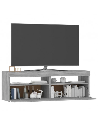Mobile Porta TV con Luci LED Grigio Sonoma 120x35x40 cmcm