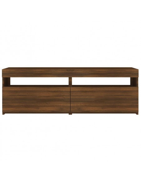 Mobile Porta TV con Luci LED Rovere Marrone 120x35x40 cm
