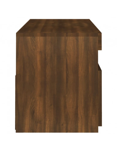 Mobile Porta TV con Luci LED Rovere Marrone 120x35x40 cm