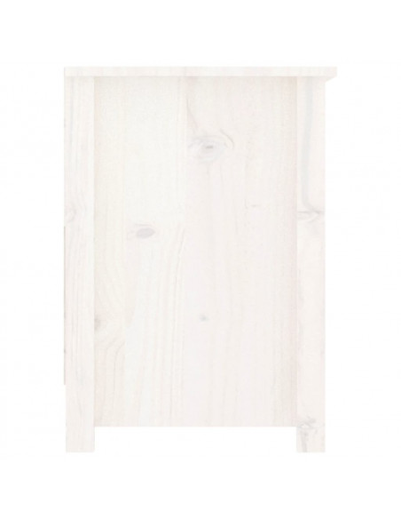 Mobile Porta TV Bianco 103x36,5x52 cm in Legno Massello di Pino