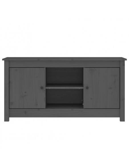 Mobile Porta TV Grigio 103x36,5x52 cm in Legno Massello di Pino