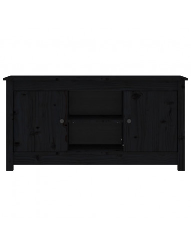 Mobile Porta TV Nero 103x36,5x52 cm in Legno Massello di Pino