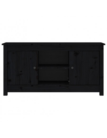 Mobile Porta TV Nero 103x36,5x52 cm in Legno Massello di Pino