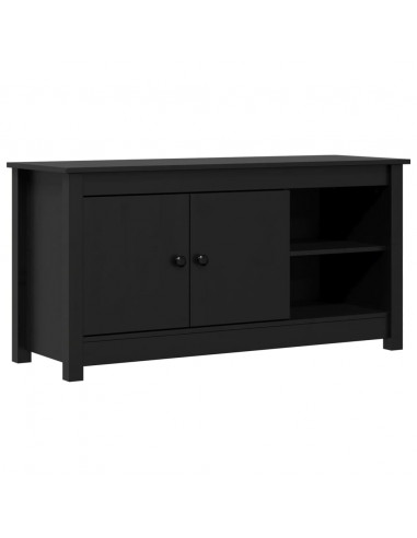 Mobile Porta TV Nero 103x36,5x52 cm in Legno Massello di Pino