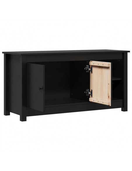 Mobile Porta TV Nero 103x36,5x52 cm in Legno Massello di Pino