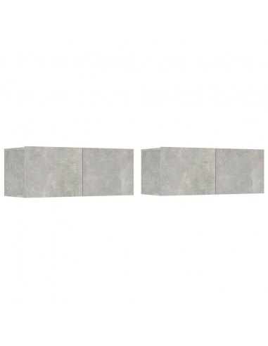 Set di Mobili Porta TV 5 pz Grigio Cemento in Legno Multistrato