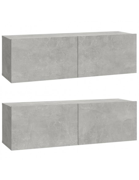 Set di Mobili Porta TV 4 pz Grigio Cemento in Legno Multistrato
