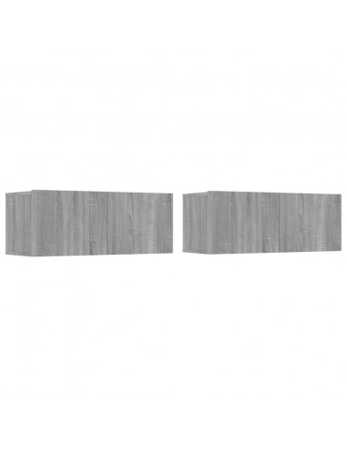 Set di Mobili Porta TV 4 pz Grigio Sonoma in Legno Multistrato