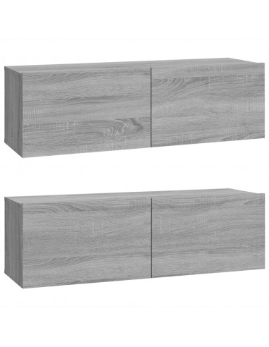 Set di Mobili Porta TV 4 pz Grigio Sonoma in Legno Multistrato