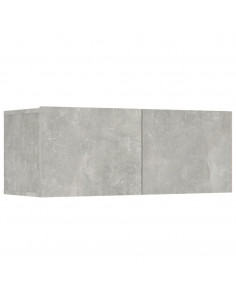 Mobili TV 4 pz Grigio Cemento 80x30x30 cm in Legno Multistrato 2