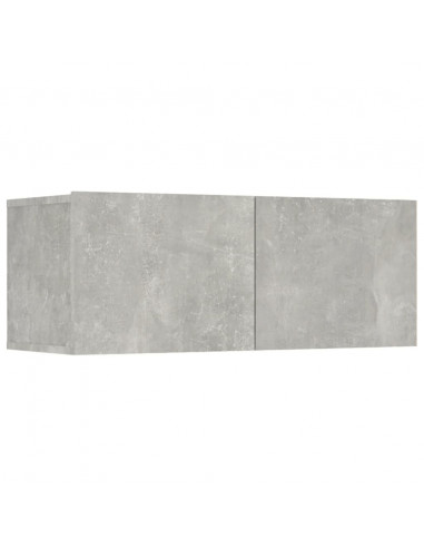 Mobili TV 4 pz Grigio Cemento 80x30x30 cm in Legno Multistrato