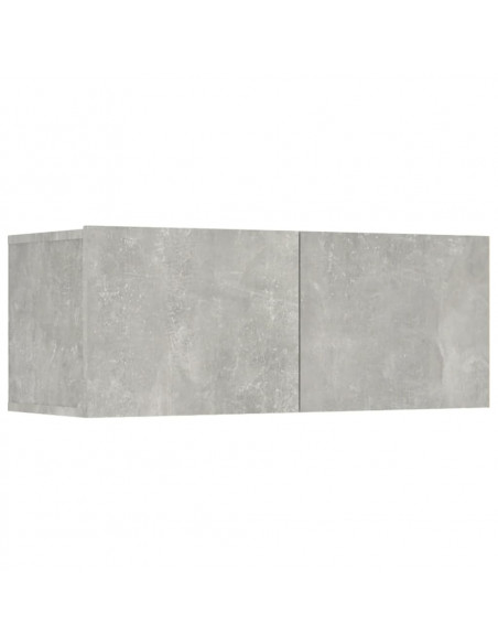 Mobili TV 4 pz Grigio Cemento 80x30x30 cm in Legno Multistrato