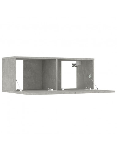 Mobili TV 4 pz Grigio Cemento 80x30x30 cm in Legno Multistrato
