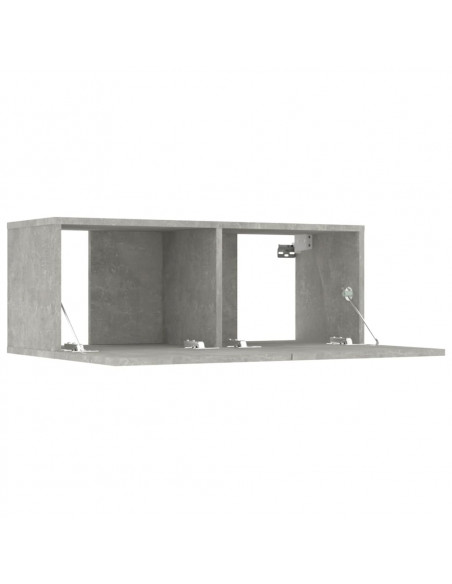 Mobili TV 4 pz Grigio Cemento 80x30x30 cm in Legno Multistrato
