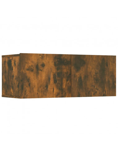 Mobili TV 4 pz Rovere Fumo 80x30x30 cm in Legno Multistrato
