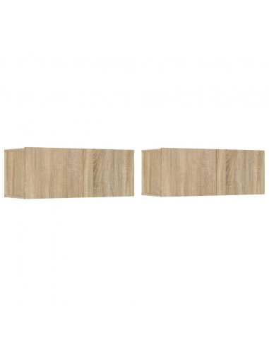 Set di Mobili Porta TV 4 pz Rovere Sonoma in Legno Multistrato