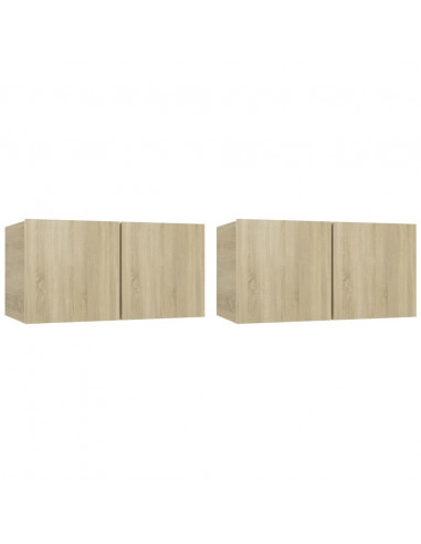 Set di Mobili Porta TV 4 pz Rovere Sonoma in Legno Multistrato