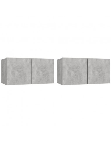 Set di Mobili Porta TV 4 pz Grigio Cemento in Legno Multistrato