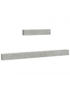 Set di Mobili Porta TV 6 pz Grigio Cemento in Legno Multistrato 2