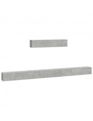 Set di Mobili Porta TV 6 pz Grigio Cemento in Legno Multistrato