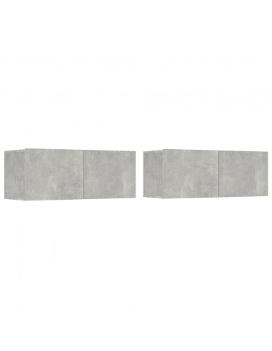 Set di Mobili Porta TV 6 pz Grigio Cemento in Legno Multistrato