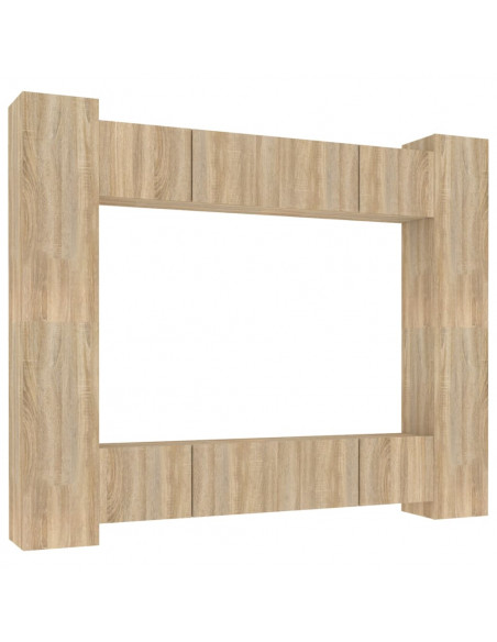 Set Mobili Porta TV 8pz Rovere Sonoma in Legno Multistrato