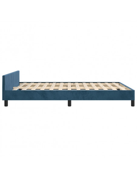 Giroletto con Testiera Blu Scuro 140x190 cm in Velluto