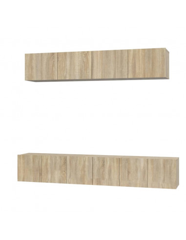 Set di Mobili Porta TV 5 pz Rovere Sonoma in Legno Multistrato