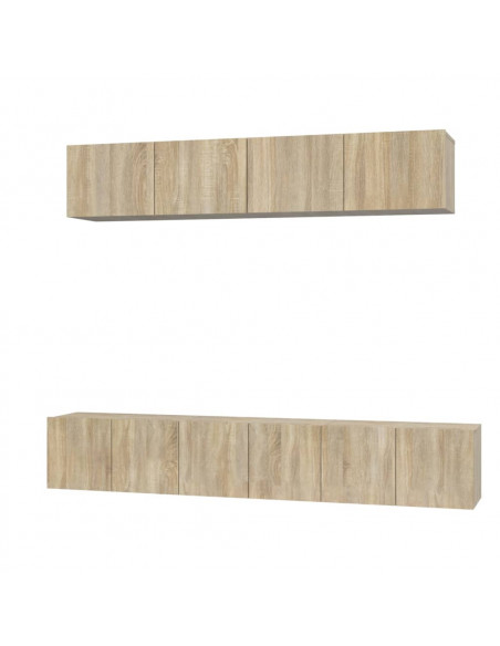 Set di Mobili Porta TV 5 pz Rovere Sonoma in Legno Multistrato