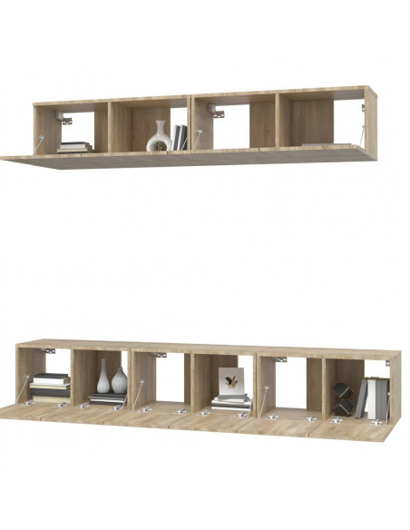 Set di Mobili Porta TV 5 pz Rovere Sonoma in Legno Multistrato