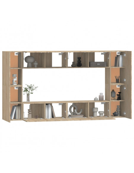 Set Mobili Porta TV 8pz Rovere Sonoma in Legno Multistrato