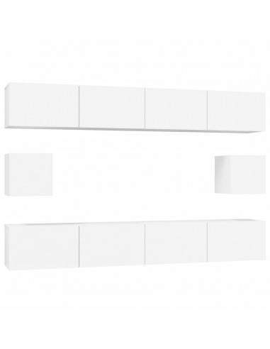 Set di Mobili Porta TV 6 pz Bianco in Legno Multistrato