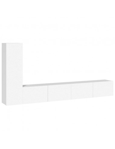Set Mobili Porta TV 3 pz Bianco in Legno Multistrato