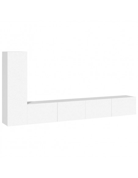 Set Mobili Porta TV 3 pz Bianco in Legno Multistrato