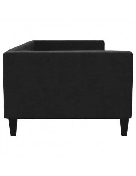 Letto da Giorno Nero 90x200 cm in Tessuto