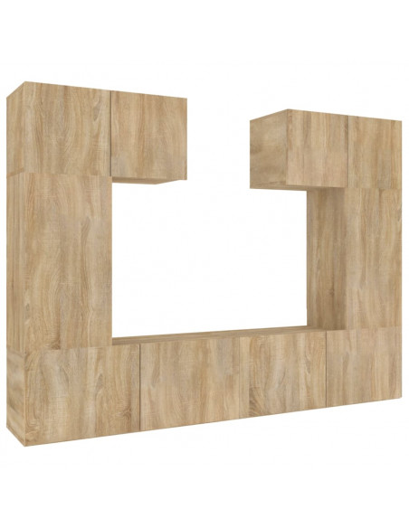 Set di Mobili Porta TV 6 pz Rovere Sonoma in Legno Multistrato