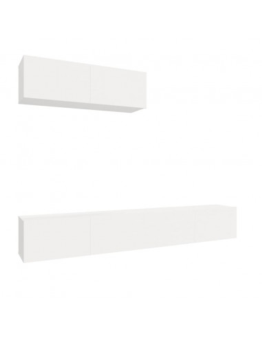 Set Mobili Porta TV 3 pz Bianco in Legno Multistrato