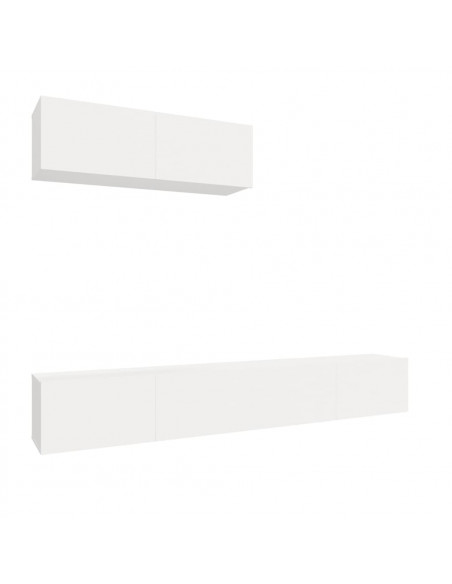 Set Mobili Porta TV 3 pz Bianco in Legno Multistrato