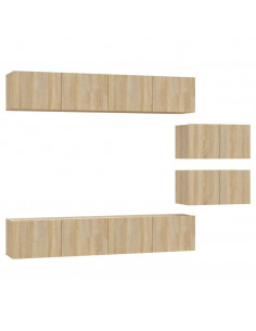 Set di Mobili Porta TV 6 pz Rovere Sonoma in Legno Multistrato 2
