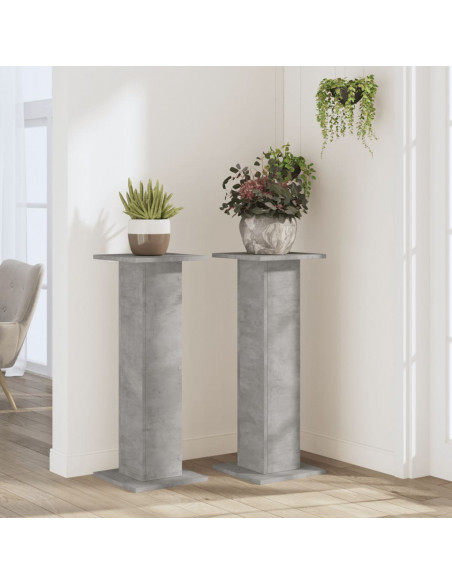 Supporti per Piante 2 pz Grigio Cemento 30x30x80 cm Truciolato