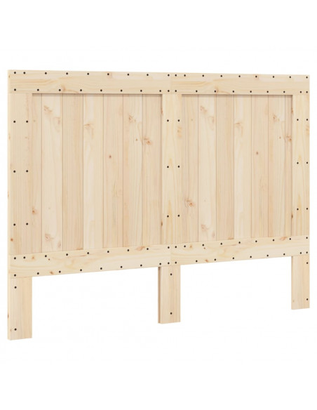 Giroletto con Testiera Grigio 140x200 cm Legno Massello di Pino