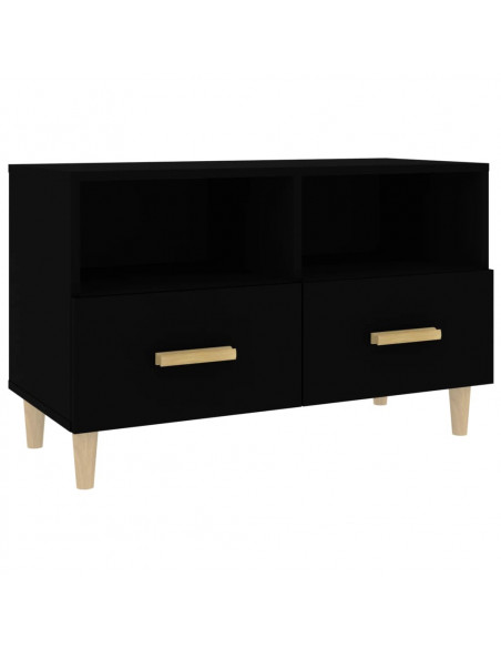 Mobile Porta TV Nero 80x36x50 cm in Legno Multistrato